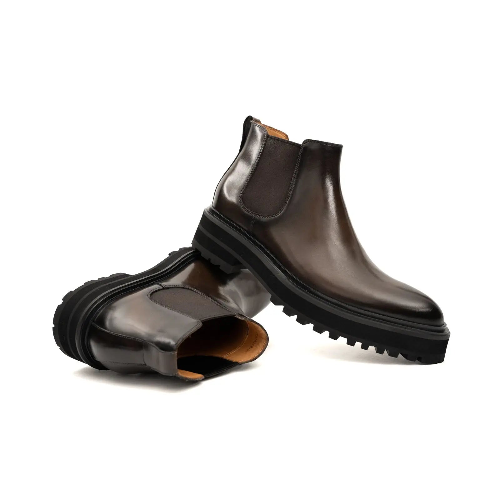 Espresso Leather Platform Chelsea DIVINCH