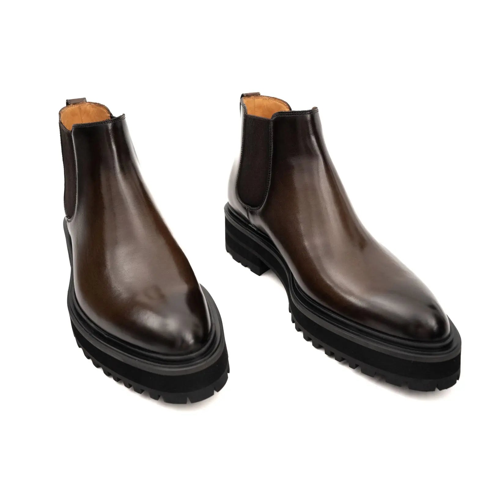 Espresso Leather Platform Chelsea DIVINCH