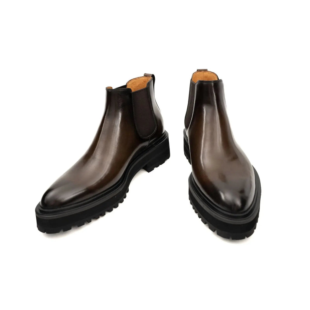 Espresso Leather Platform Chelsea DIVINCH