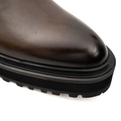 Espresso Leather Platform Chelsea DIVINCH