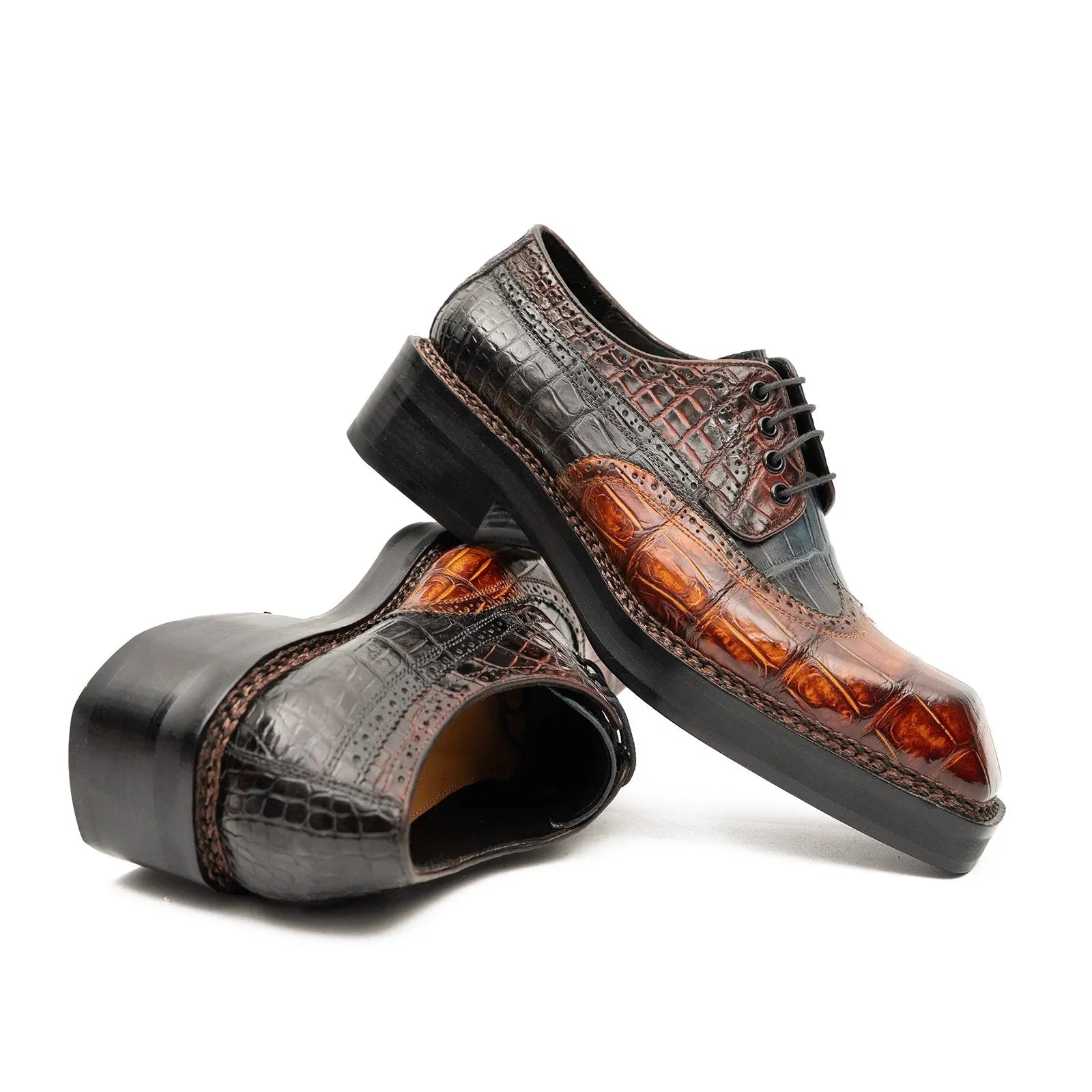 Exotic Crocodile Leather Derby Shoes DIVINCH