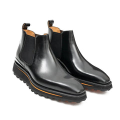 Foil leather Thick-Soled Chelsea Boot 2898 Black DIVINCH