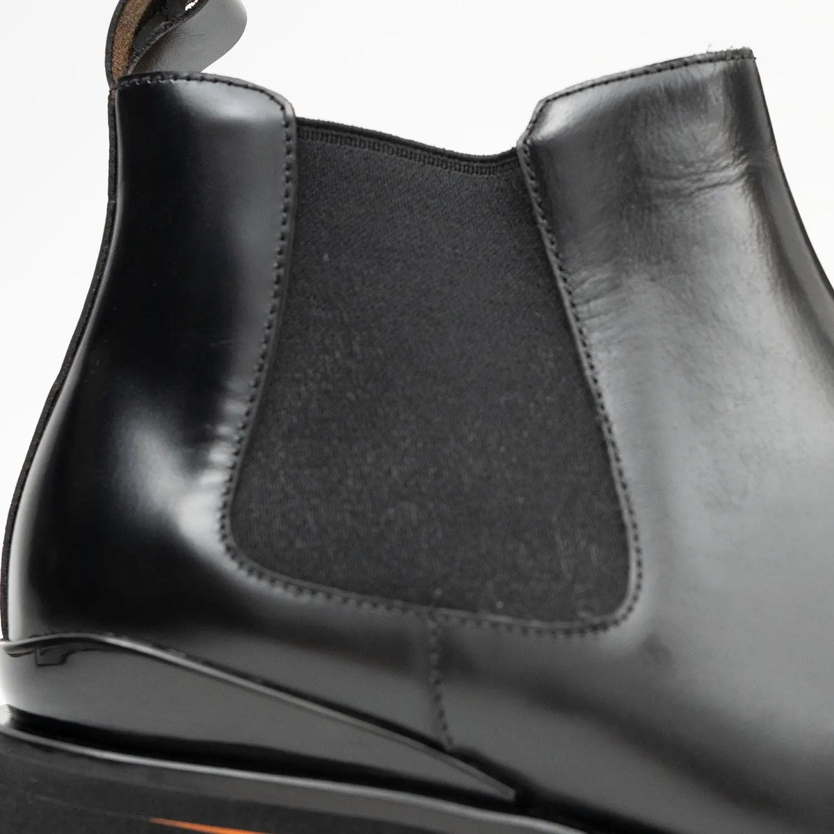 Foil leather Thick-Soled Chelsea Boot 2898 Black DIVINCH