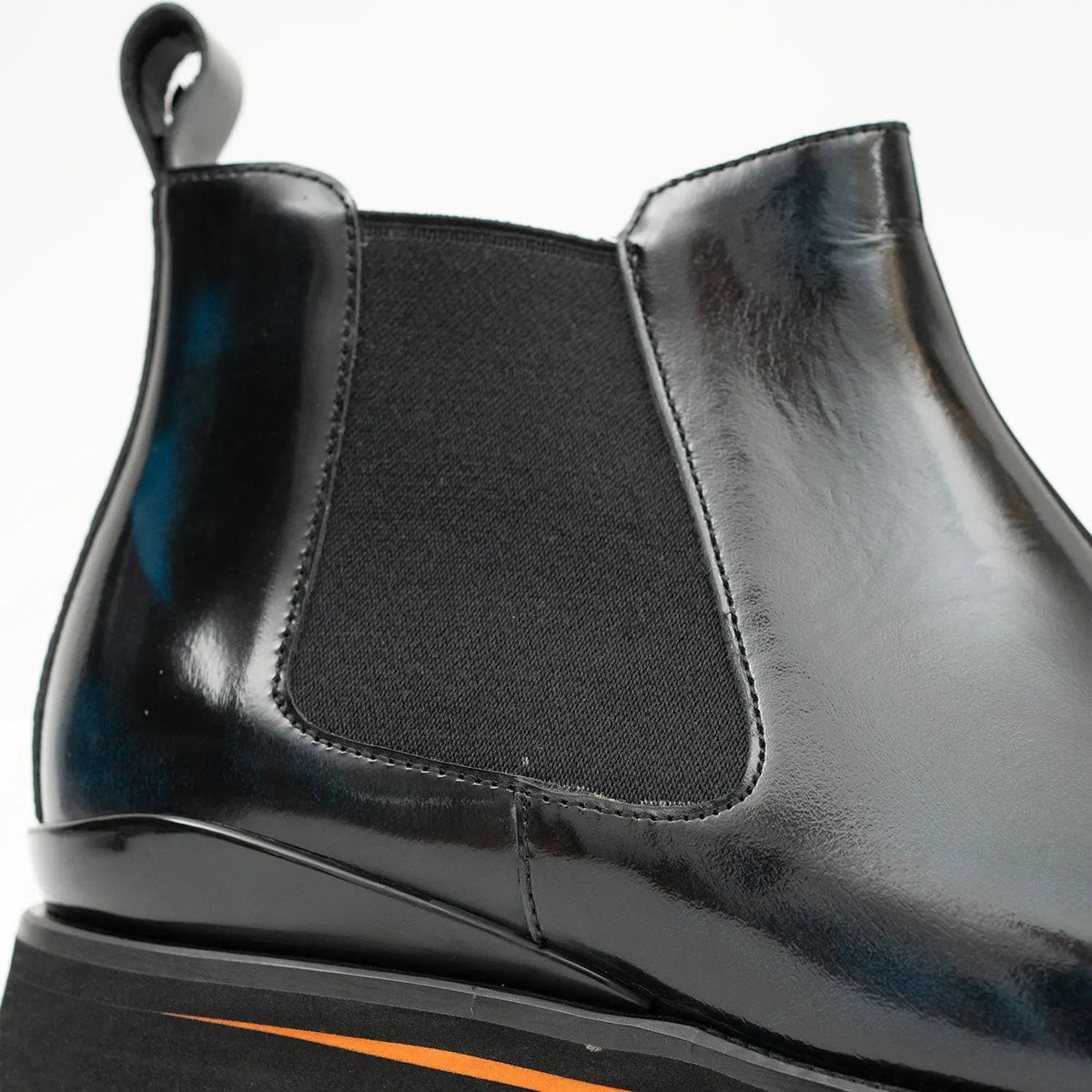 Foil leather Thick-Soled Chelsea Boot 2898 Blue DIVINCH