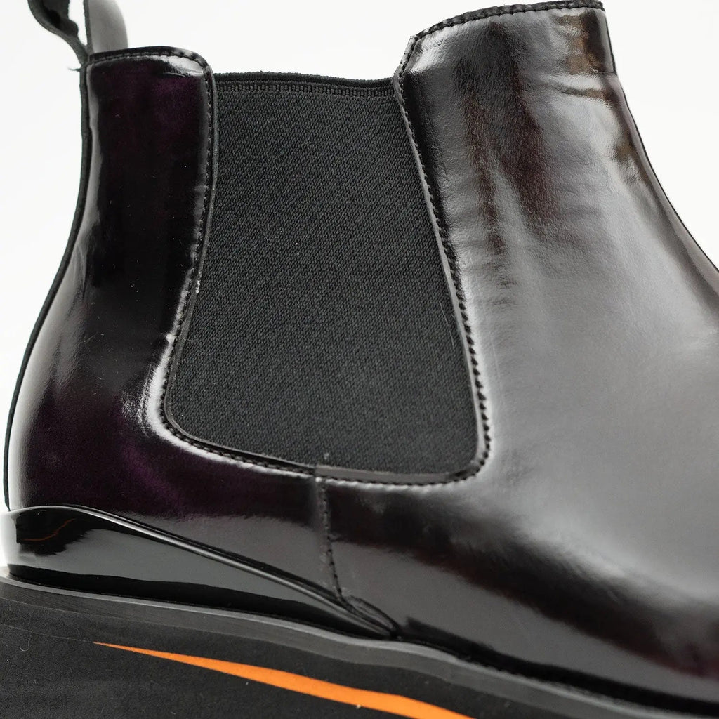 Foil leather Thick-Soled Chelsea Boot 2898 Purple DIVINCH