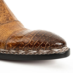Glossy Brown Alligator Chelsea Boot DIVINCH