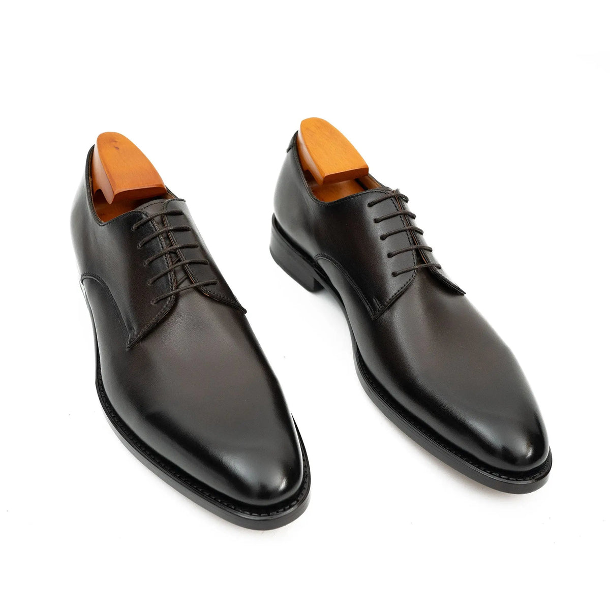 Goodyear Handmade Leather Derby Shoes coffee DIVINCH