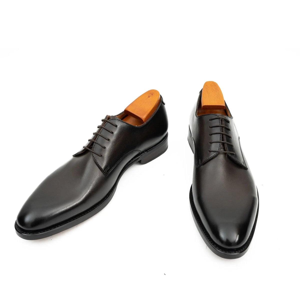 Goodyear Handmade Leather Derby Shoes coffee DIVINCH