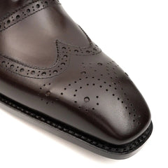 Dark Brown Wingtip Cow Leather Ankle Boots