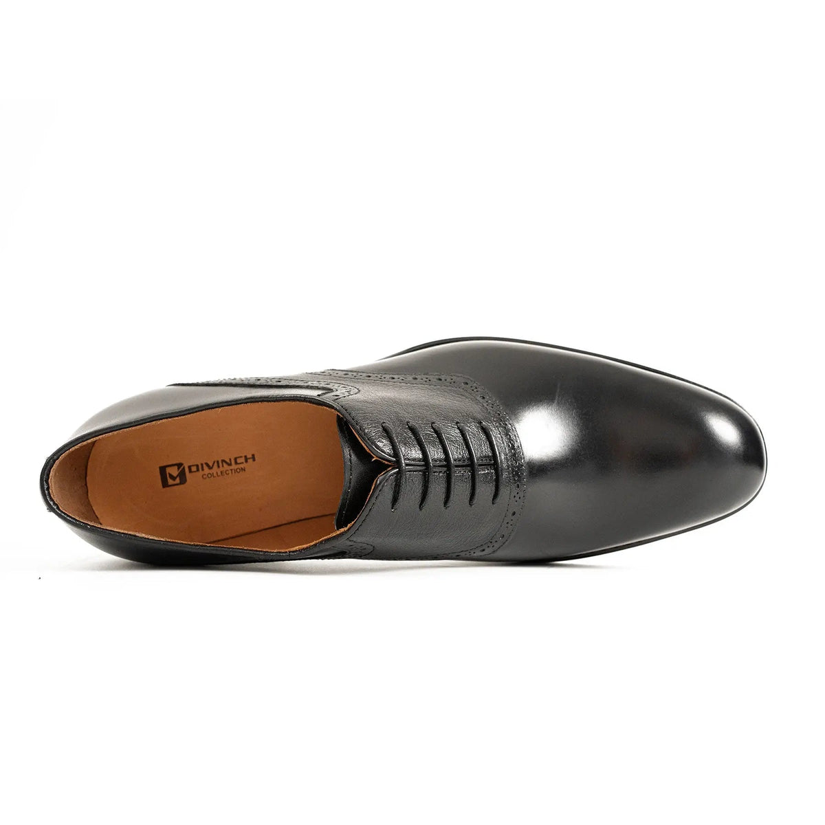 Goodyear Welted Oxford Shoes in Black Leather Divinch