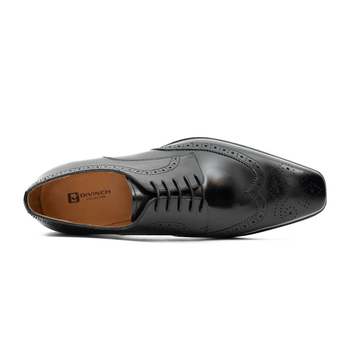 Goodyear welt derby shoes Brogue style Black Divinch