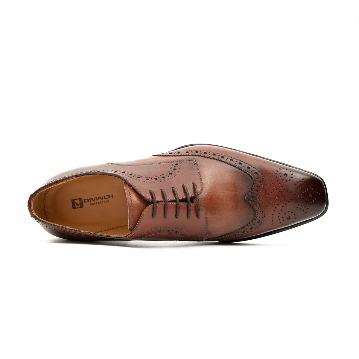 Goodyear welt derby shoes Brogue style Brown Divinch