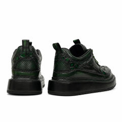 Green Patina Platform Leather Sneaker DIVINCH
