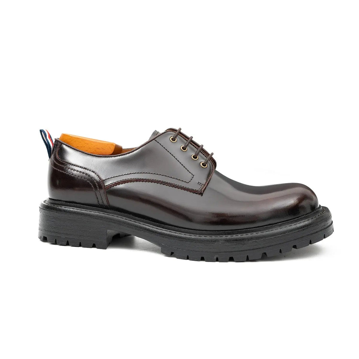 Handcrafted Big Toe Derby Shoes with Thick Sole  Wine red DIVINCH