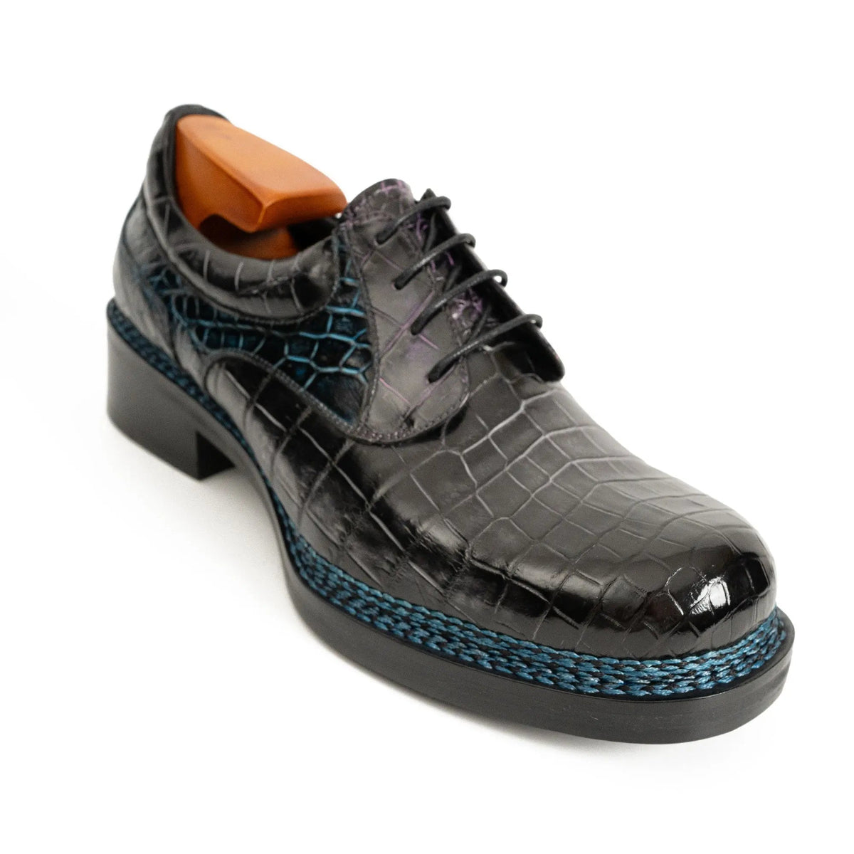 Handcrafted Nile Crocodile Derby Shoes ?¡ìC Norwegian Stitch DIVINCH