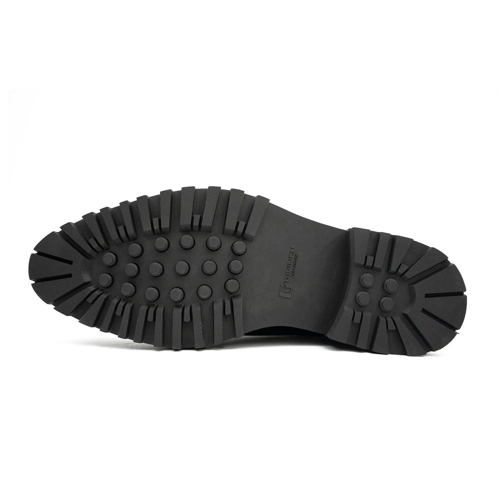 Handmade Chunky - sole Brogue Shoes Black Divinch