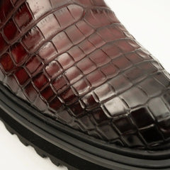 Handmade Nile Croc Chelsea Boots with Buckle DIVINCH