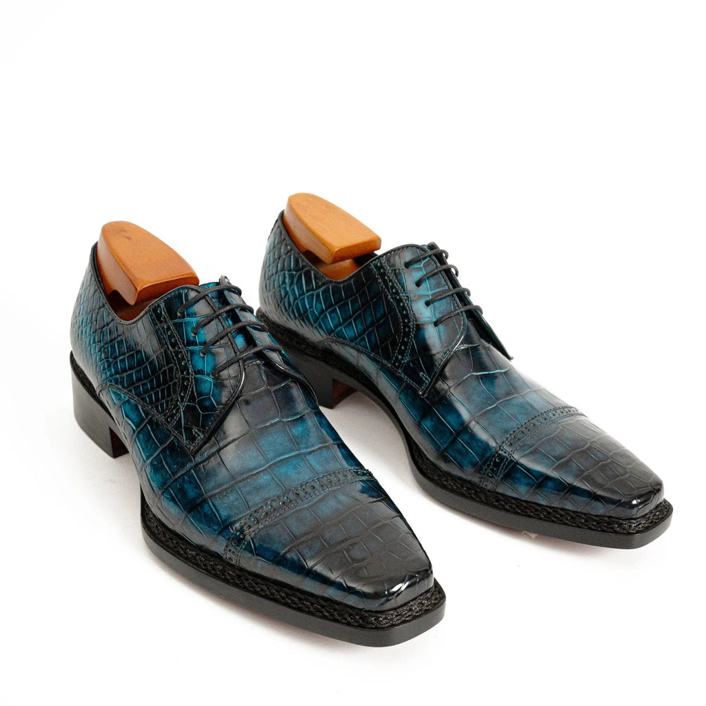 Handmade Nile Crocodile Derby ?¡ìC Norwegian Stitch & Silk Lining DIVINCH