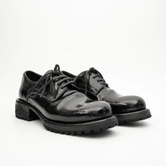 Jet Black Washed Horse Leather Derby DIVINCH