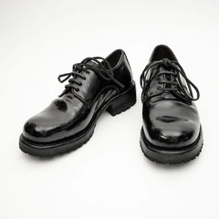 Jet Black Washed Horse Leather Derby DIVINCH