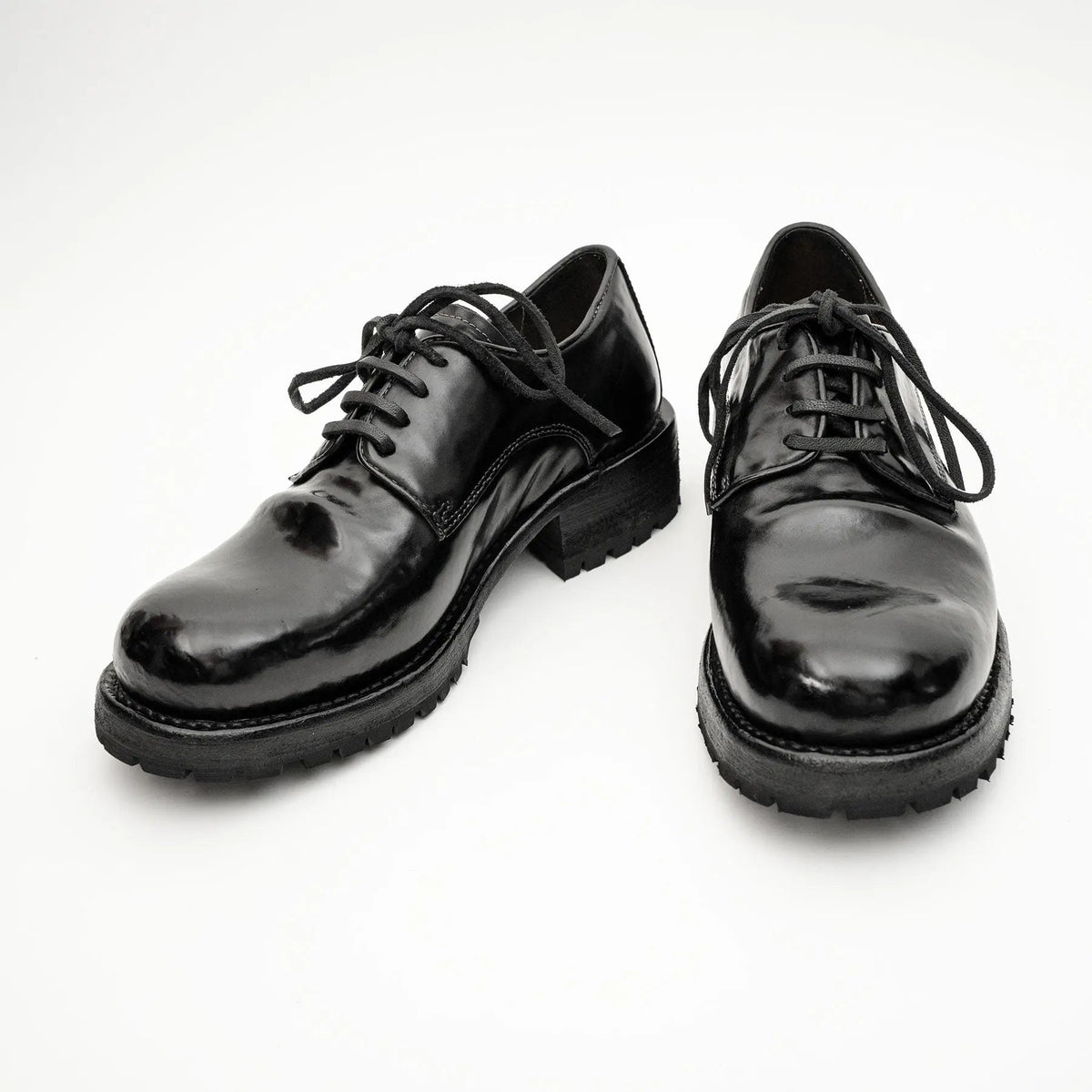 Jet Black Washed Horse Leather Derby DIVINCH