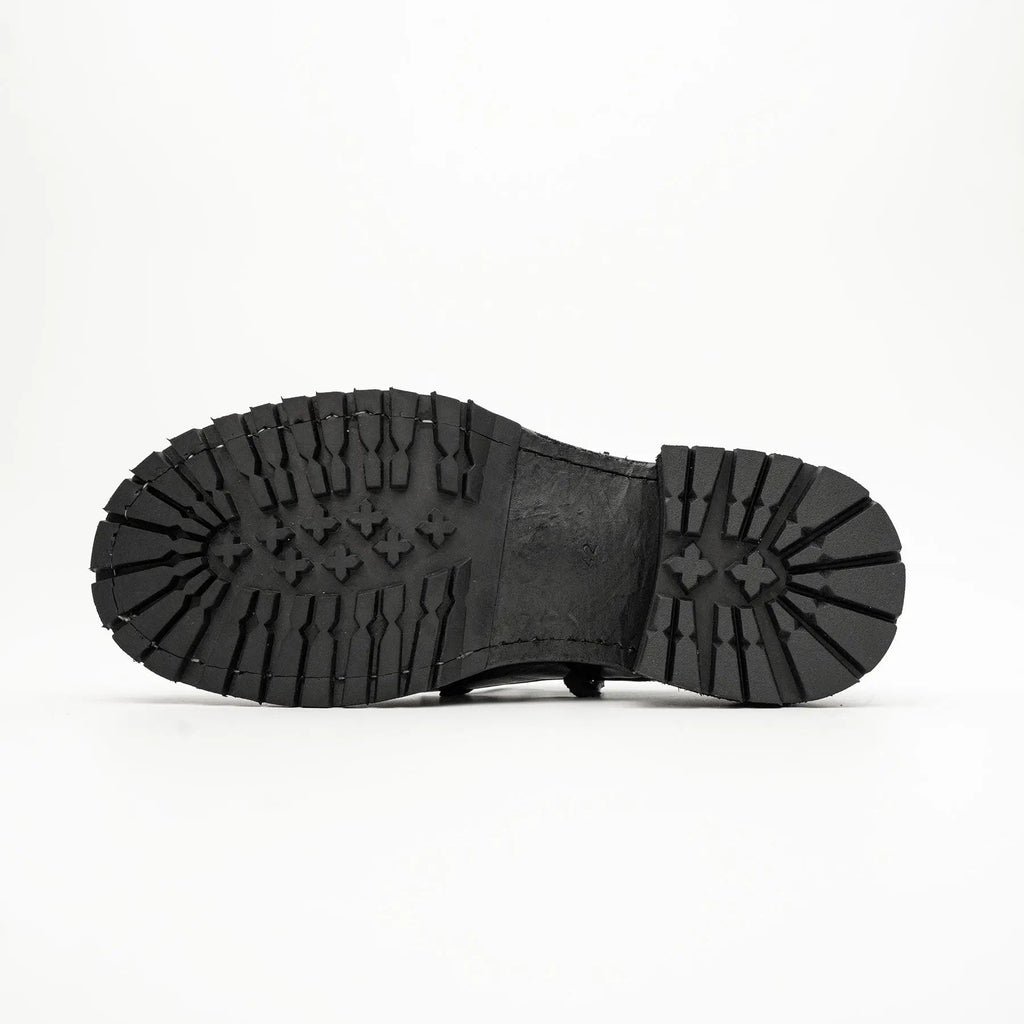 Jet Black Washed Horse Leather Derby DIVINCH