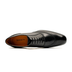 Men's Black Brogue Oxford Shoes DIVINCH