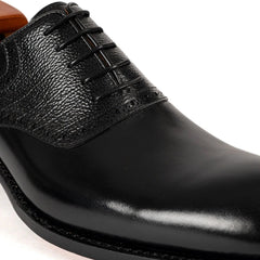 Men's Black Brogue Oxford Shoes Divinch