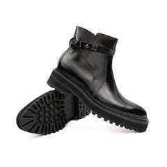 Black Calf Leather Chelsea Boots