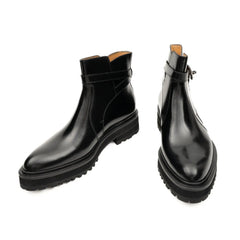 Black Calf Leather Chelsea Boots