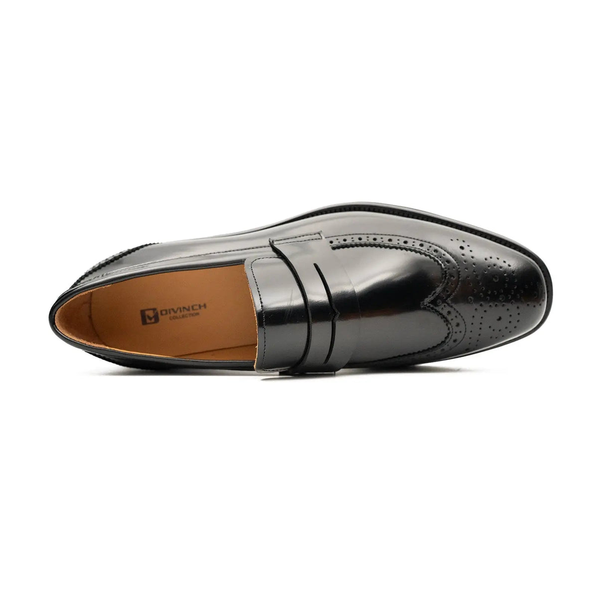 Men's Black Leather Loafers Divinch