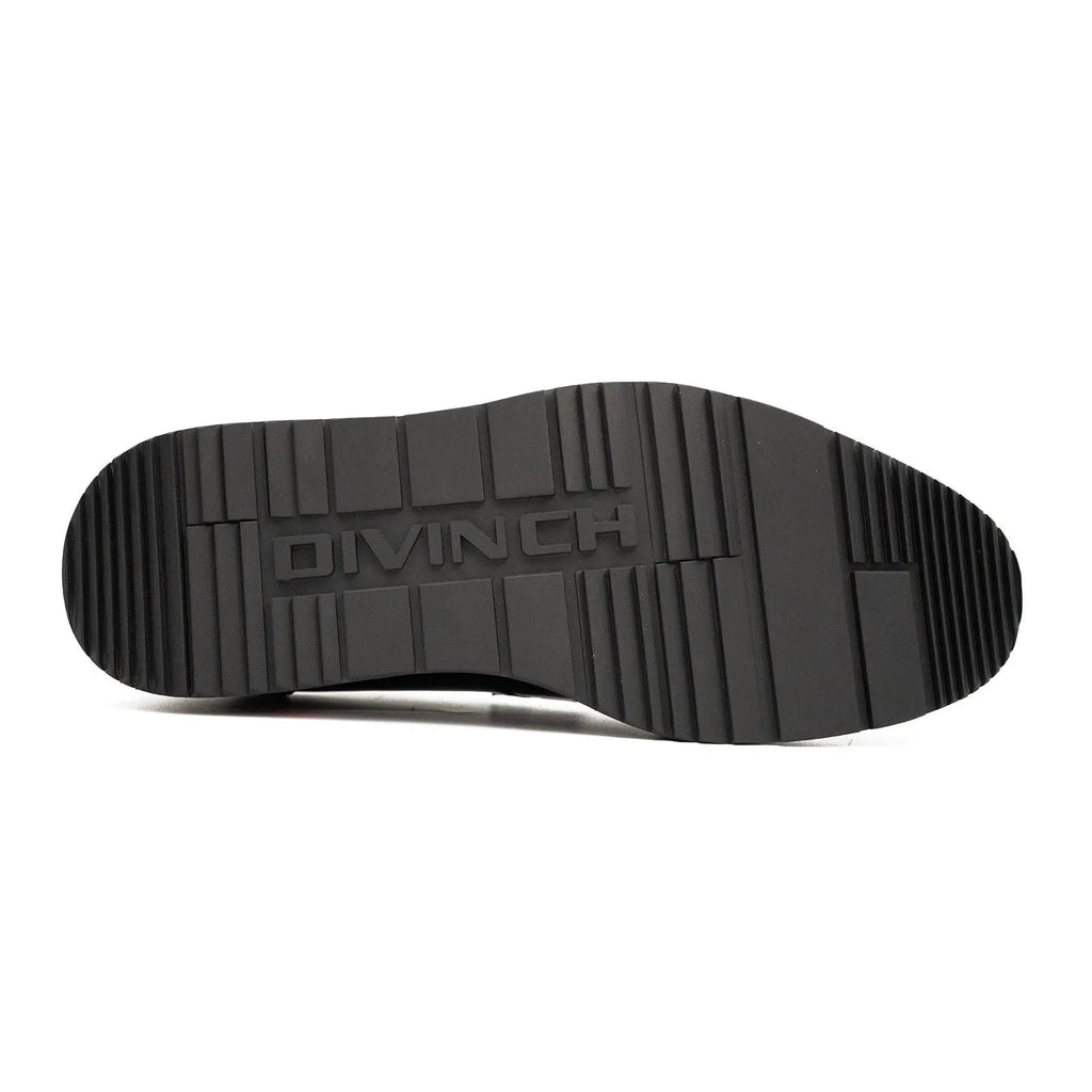 Men's Black Leather Loafers Divinch
