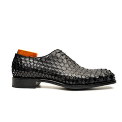 Men's Black Python Leather Oxfords DIVINCH