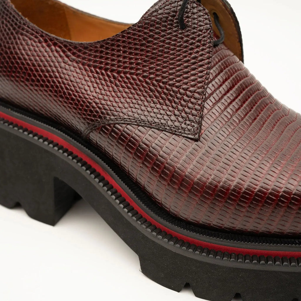 Men's Embossed Leather Derby Shoes with Chunky Sole Divinch