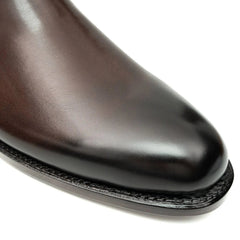 Dark Brown Plain-Toe Cow Leather Chelsea Boots