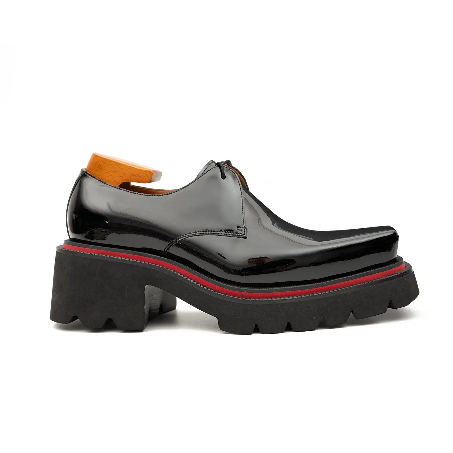 Men's Patent Leather Derby Shoes with Chunky Sole Divinch