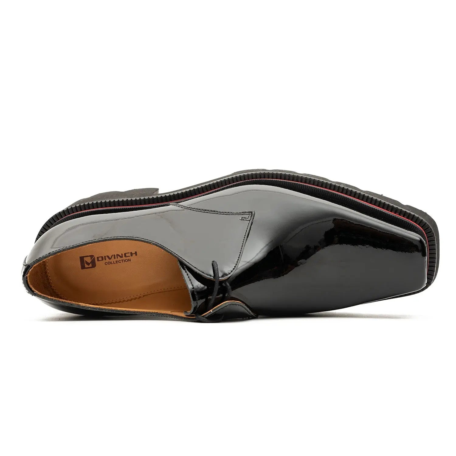 Men's Patent Leather Derby Shoes with Chunky Sole Divinch