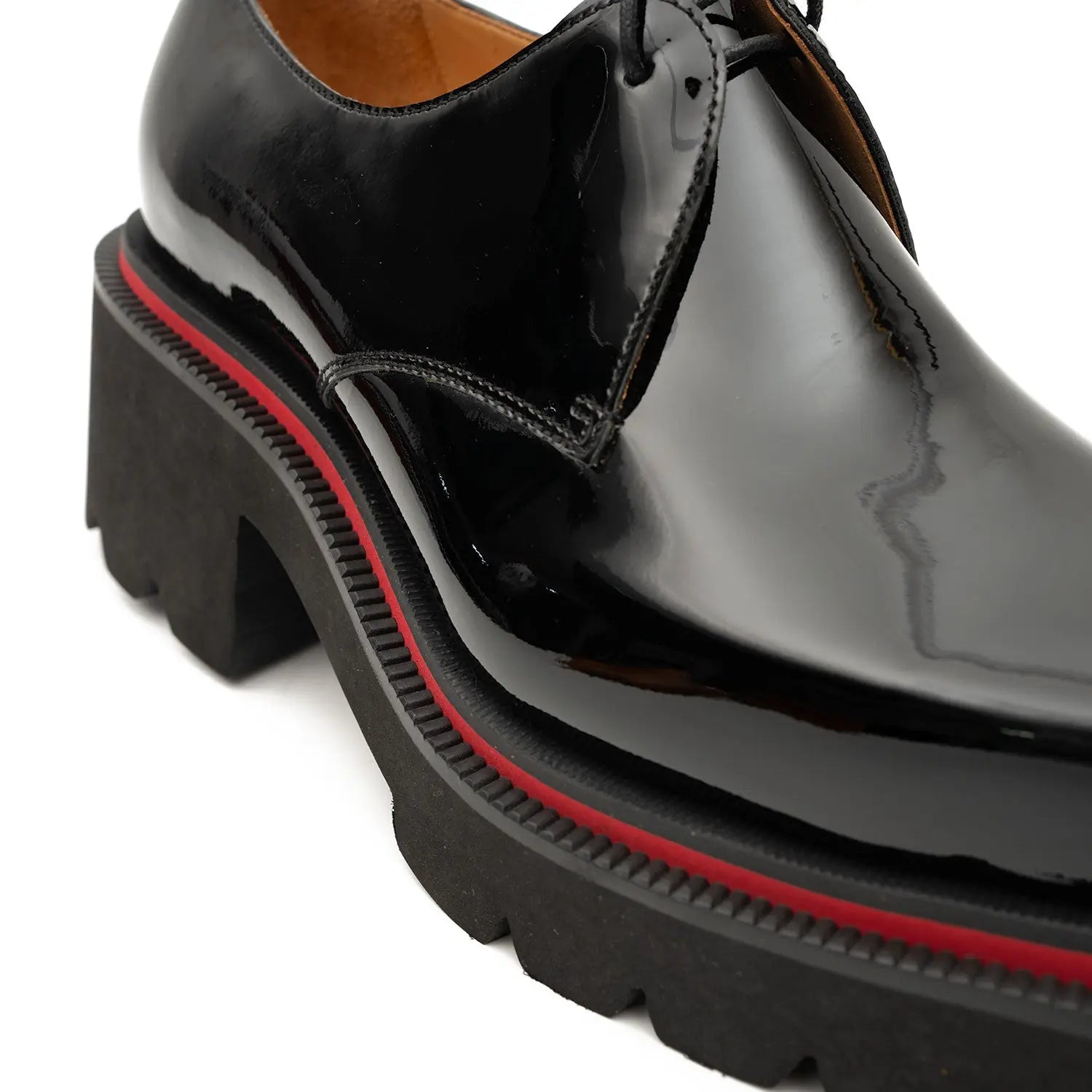 Men's Patent Leather Derby Shoes with Chunky Sole Divinch