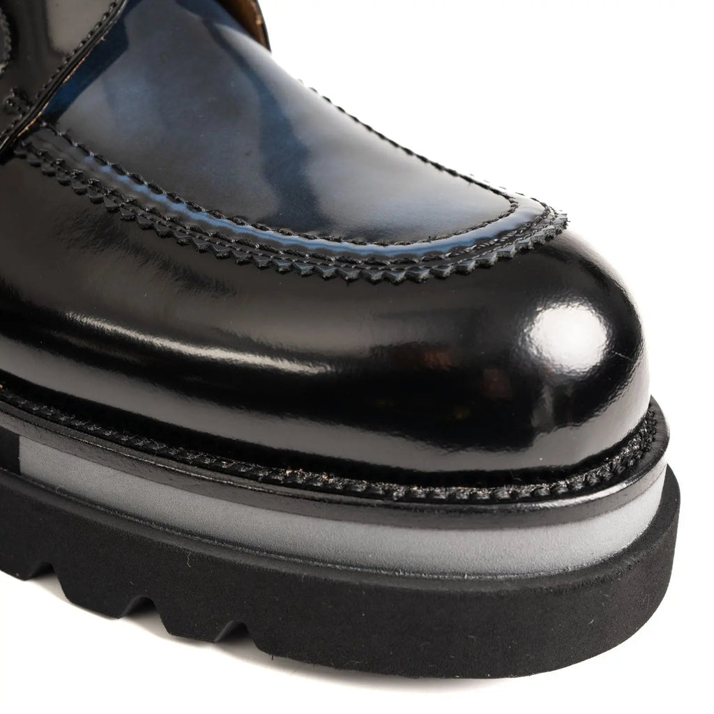 Midnight Blue Polished Moc-Toe Derby Divinch