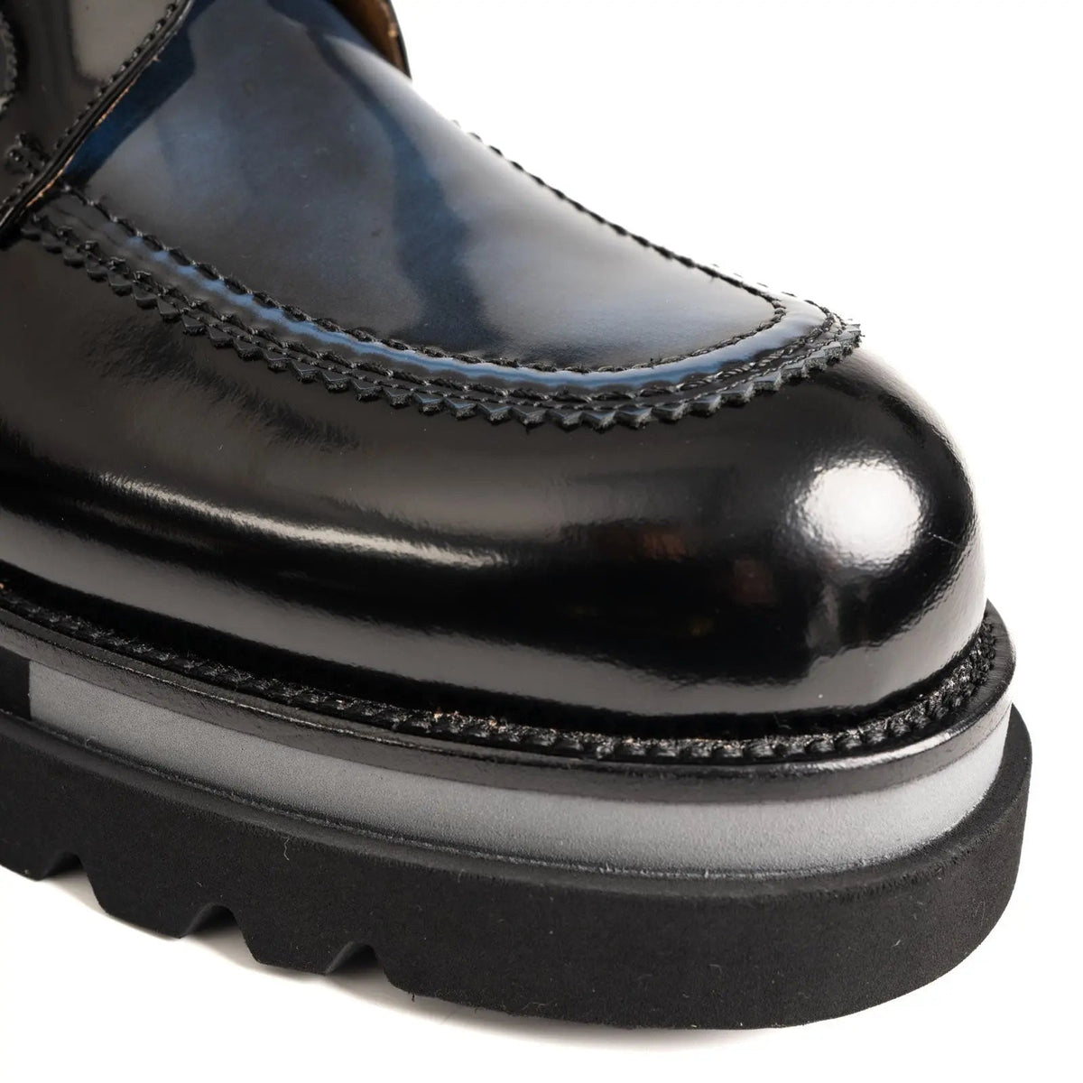 Midnight Blue Polished Moc-Toe Derby Divinch