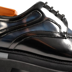 Midnight Blue Polished Moc-Toe Derby Divinch
