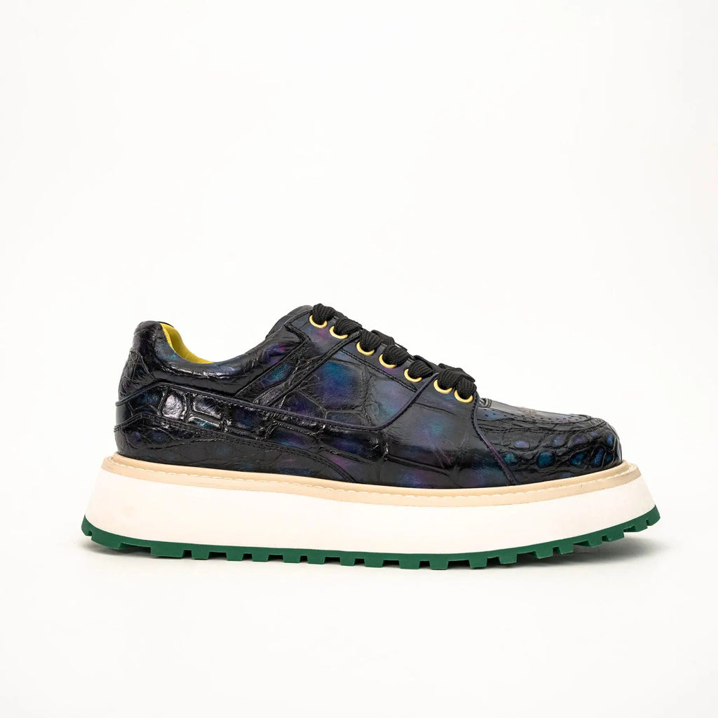 Midnight Crocodile Platform Sneaker DIVINCH