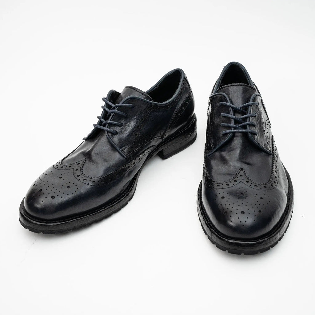 Midnight Navy Washed Leather Lug Derby DIVINCH