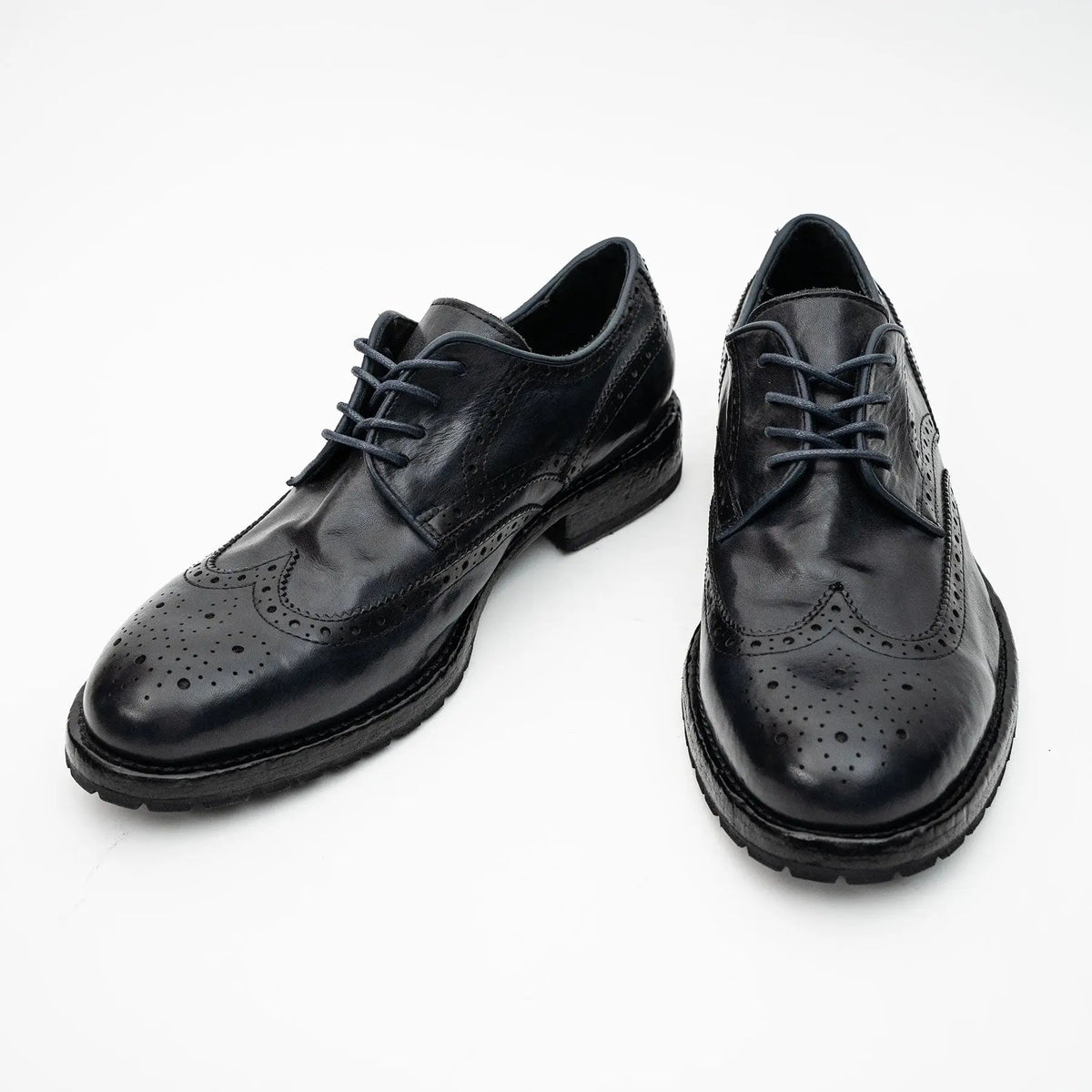 Midnight Navy Washed Leather Lug Derby DIVINCH
