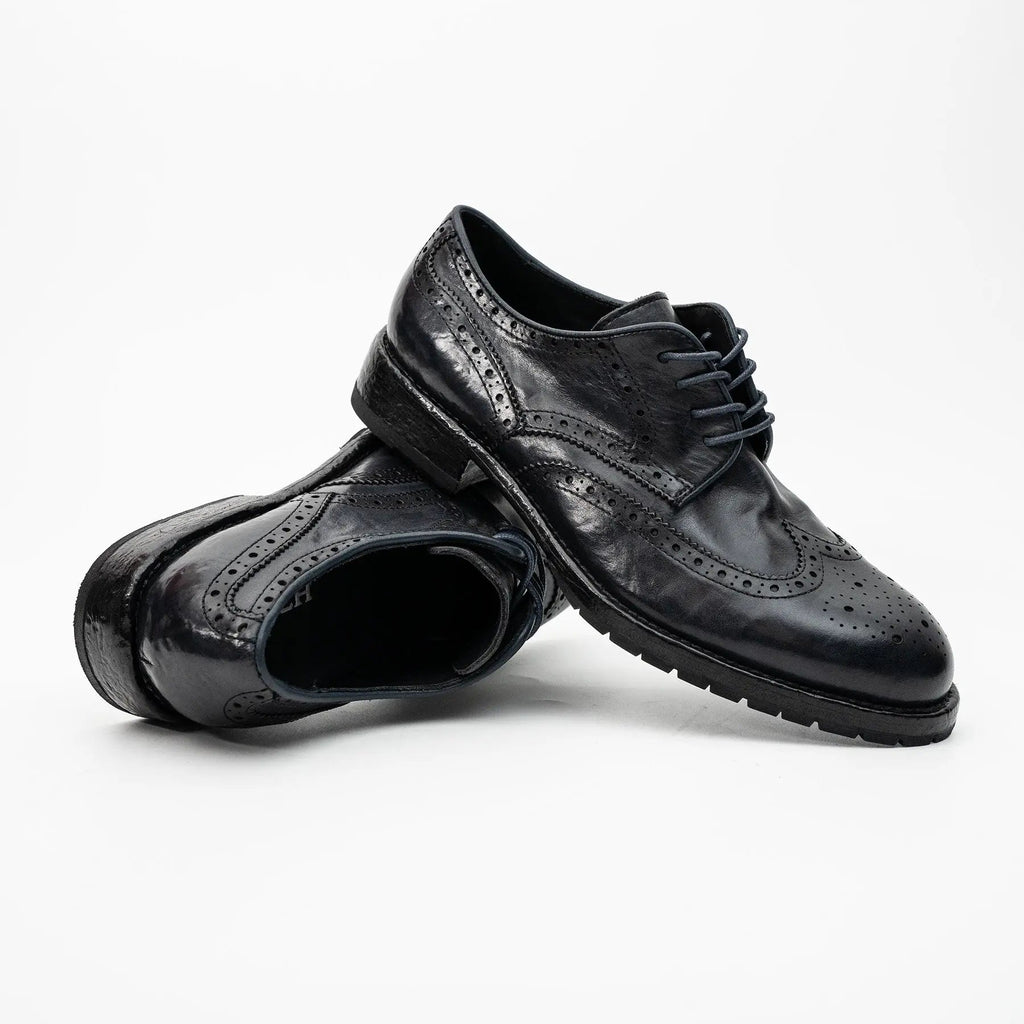 Midnight Navy Washed Leather Lug Derby DIVINCH