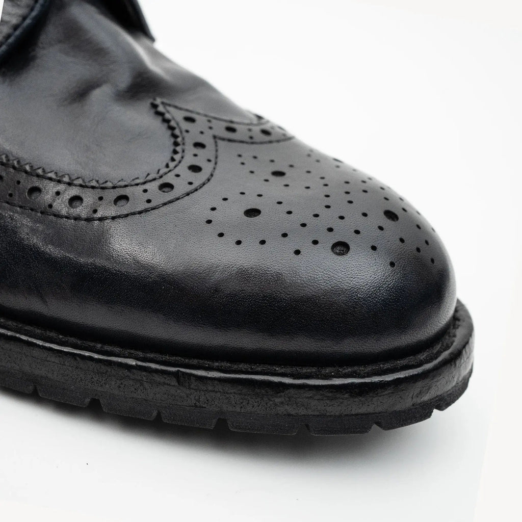 Midnight Navy Washed Leather Lug Derby DIVINCH