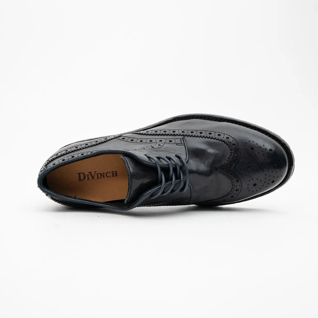 Midnight Navy Washed Leather Lug Derby DIVINCH