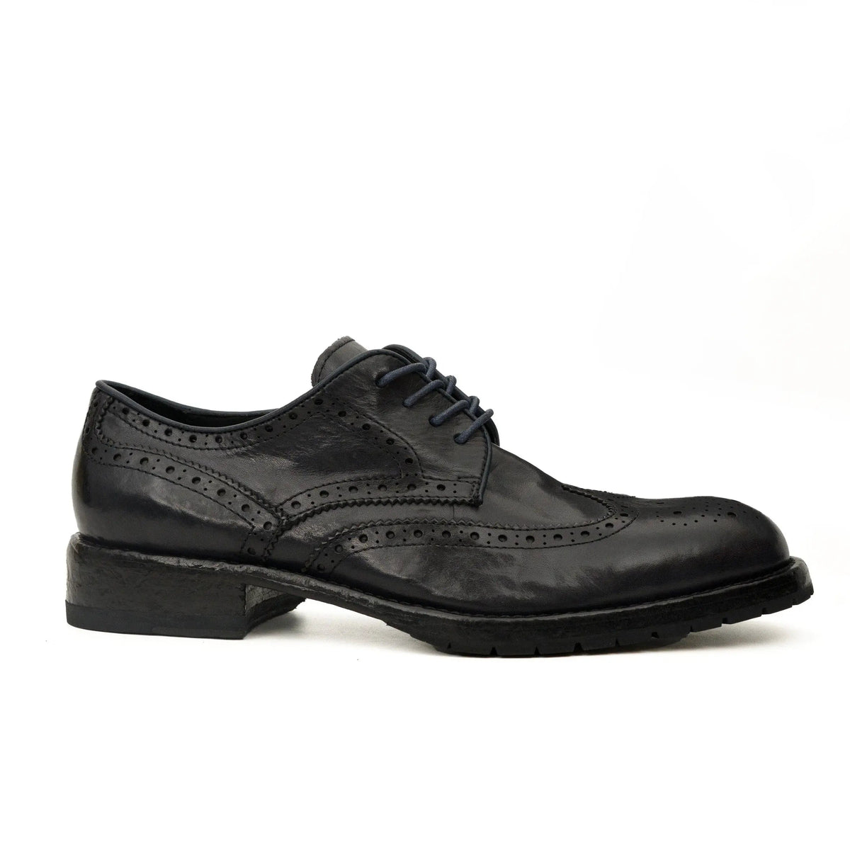 Midnight Navy Washed Leather Lug Derby DIVINCH