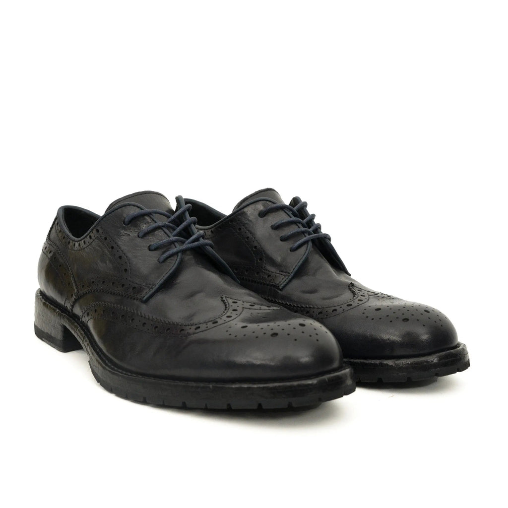 Midnight Navy Washed Leather Lug Derby DIVINCH