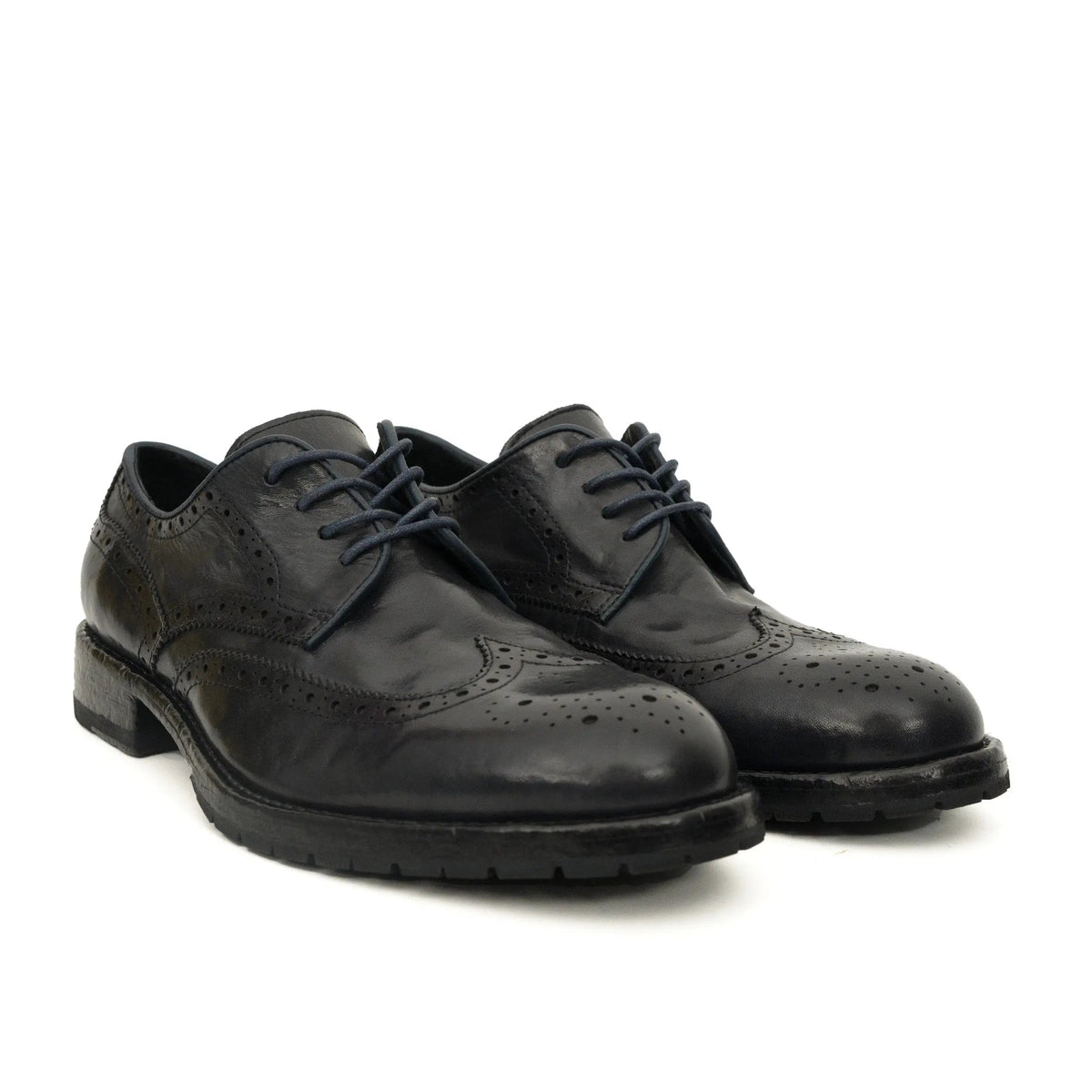 Midnight Navy Washed Leather Lug Derby DIVINCH